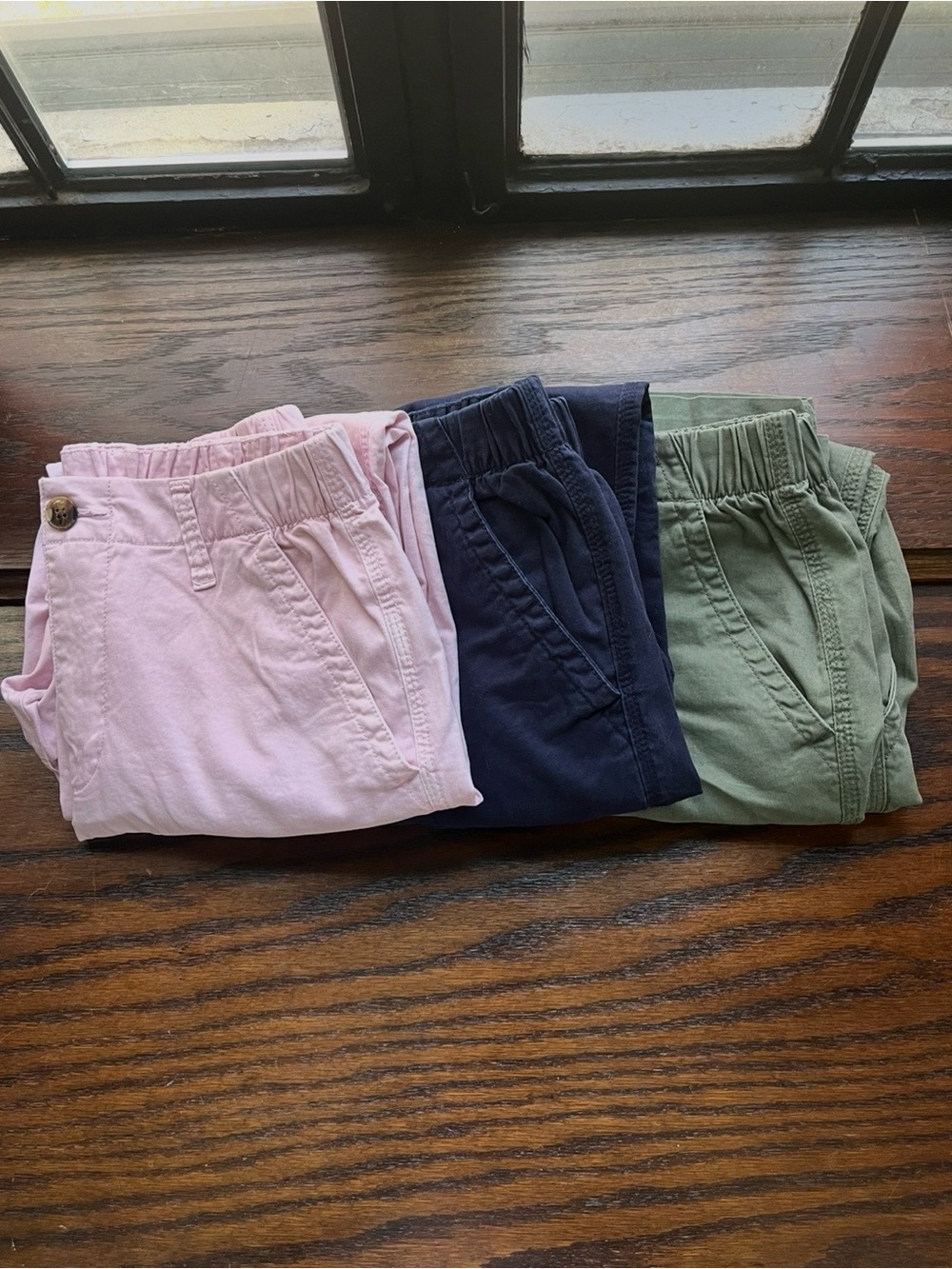 Bundle of Navy, Olive, and pink chino pants -  old navy